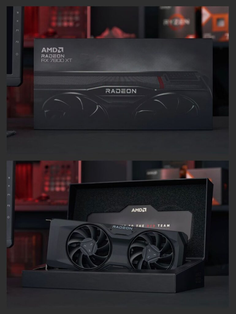AMD Radeon RX 7800 XT retail box packaging